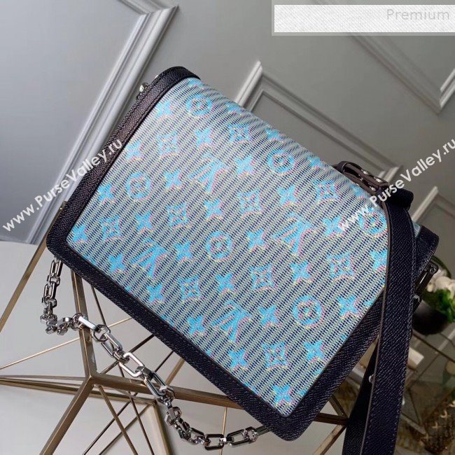 Louis Vuitton Dauphine MM Monogram Pop Print Shoulder Bag M55452 Blue 2019 (FANG-9081402)