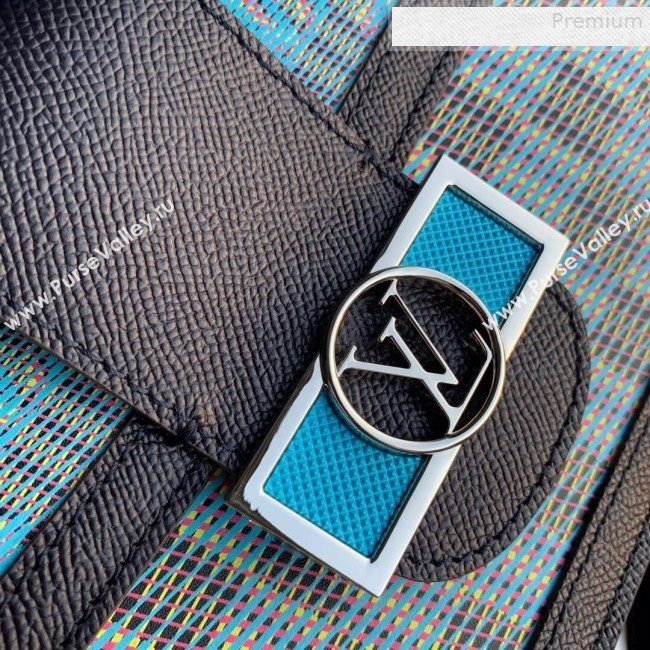 Louis Vuitton Dauphine MM Monogram Pop Print Shoulder Bag M55452 Blue 2019 (FANG-9081402)