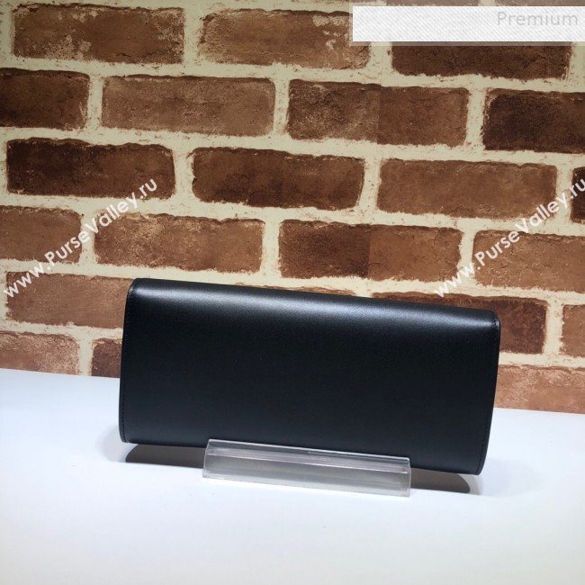 Gucci Broadway Leather Clutch with Tiger 576532 Black 2019 (DLH-9081411)