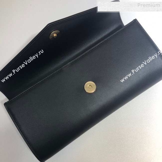 Gucci Broadway Leather Clutch with Tiger 576532 Black 2019 (DLH-9081411)