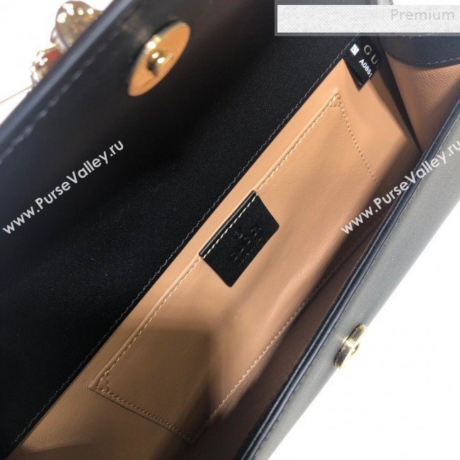 Gucci Broadway Leather Clutch with Tiger 576532 Black 2019 (DLH-9081411)