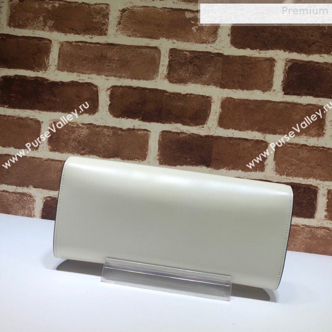 Gucci Broadway Leather Clutch with Tiger 576532 White 2019 (DLH-9081412)