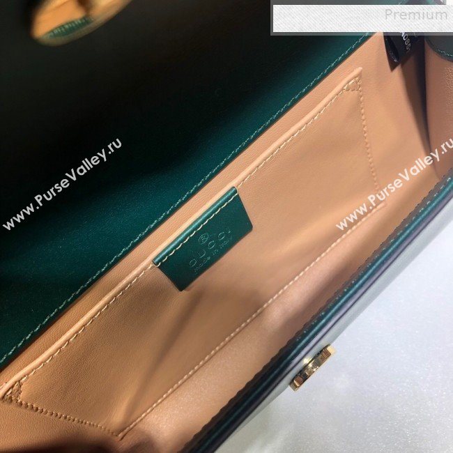 Gucci Broadway Leather Clutch with Tiger 576532 Green 2019 (DLH-9081414)