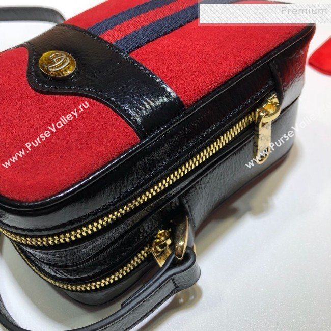 Gucci Ophidia Mini Suede Shoulder Bag 546595 Red 2019 (DLH-9081416)