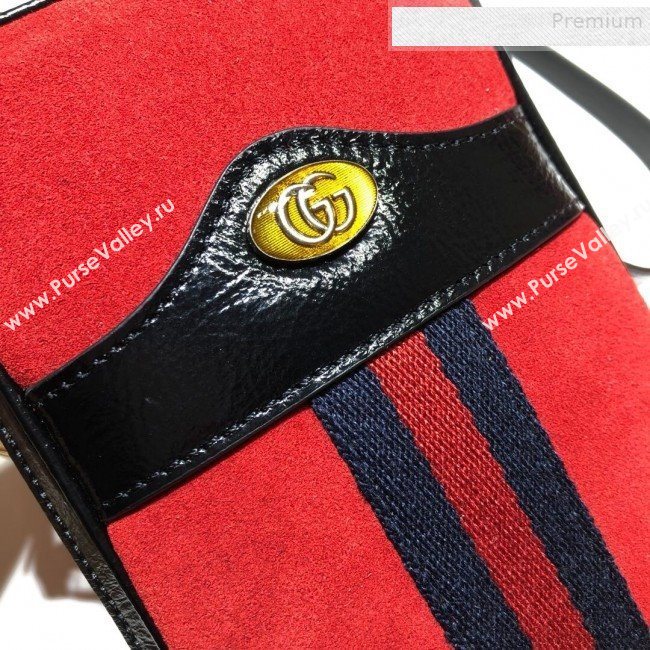 Gucci Ophidia Mini Suede Shoulder Bag 546595 Red 2019 (DLH-9081416)