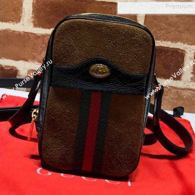 Gucci Ophidia Mini Suede Shoulder Bag 546595 Brown 2019 (DLH-9081417)