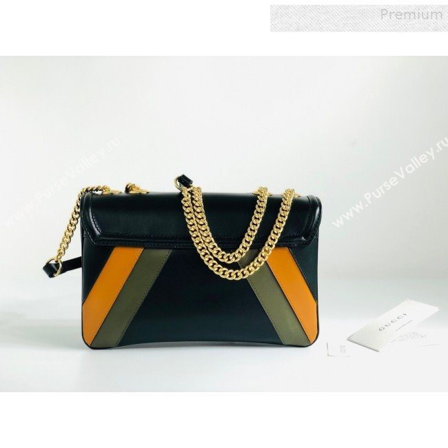 Gucci Rajah Medium Shoulder Bag in Patchwork Leather 537241 Black 2019 (MINGH-9081418)