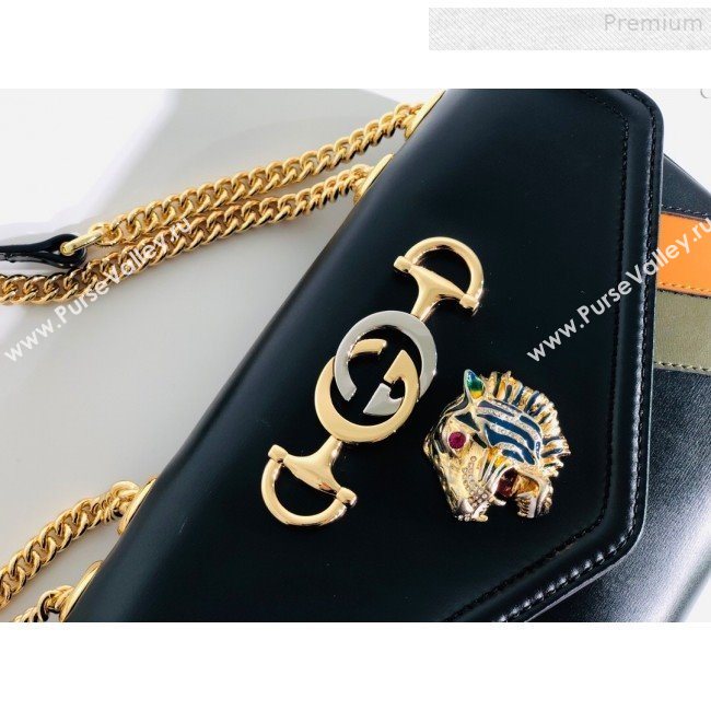 Gucci Rajah Medium Shoulder Bag in Patchwork Leather 537241 Black 2019 (MINGH-9081418)