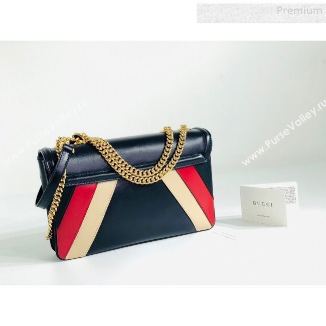 Gucci Rajah Medium Shoulder Bag in Patchwork Leather 537241 Blue 2019 (MINGH-9081419)