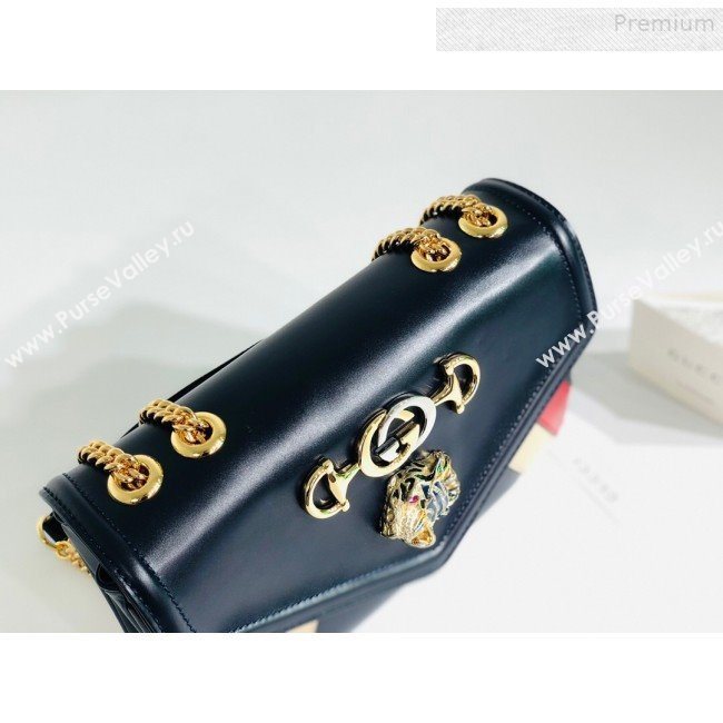 Gucci Rajah Medium Shoulder Bag in Patchwork Leather 537241 Blue 2019 (MINGH-9081419)