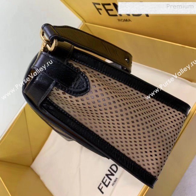 Fendi Kan U Large Embossed Corners Perforated Leather Flap Bag Khaki 2019 (AFEI-9081425)