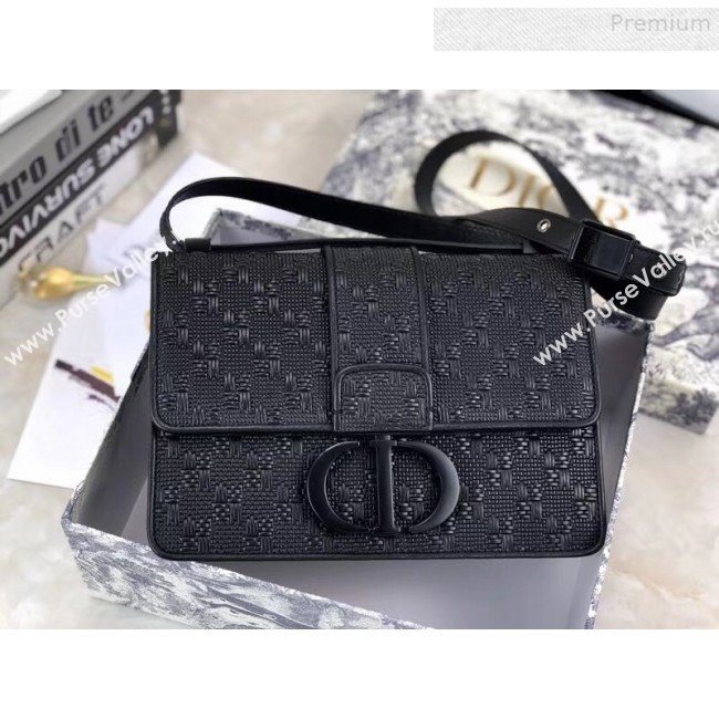 Dior 30 Montaigne CD Ultra-Black Canvas Flap Bag 2019 (BINF-9081426)