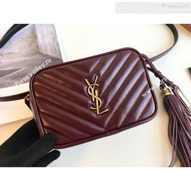 Saint Laurent Lou Belt Bag in Matelasse Leather 534817 Burgundy 2019 (KTS-9081503)