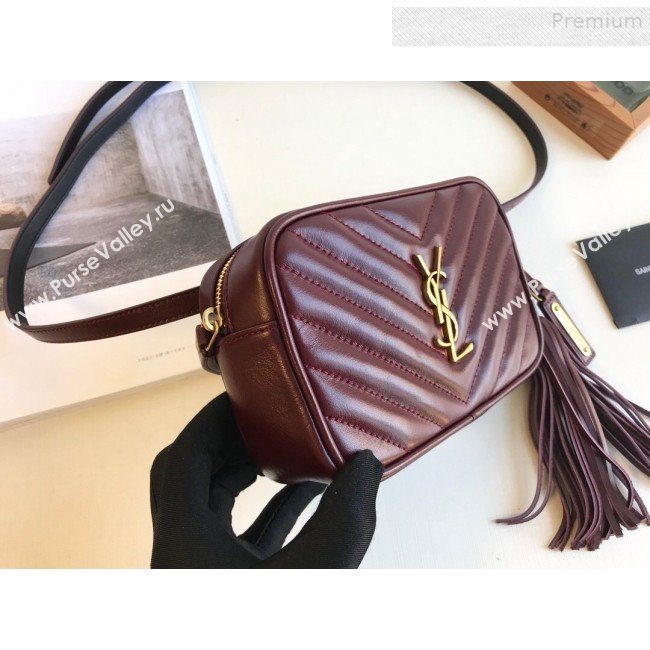 Saint Laurent Lou Belt Bag in Matelasse Leather 534817 Burgundy 2019 (KTS-9081503)