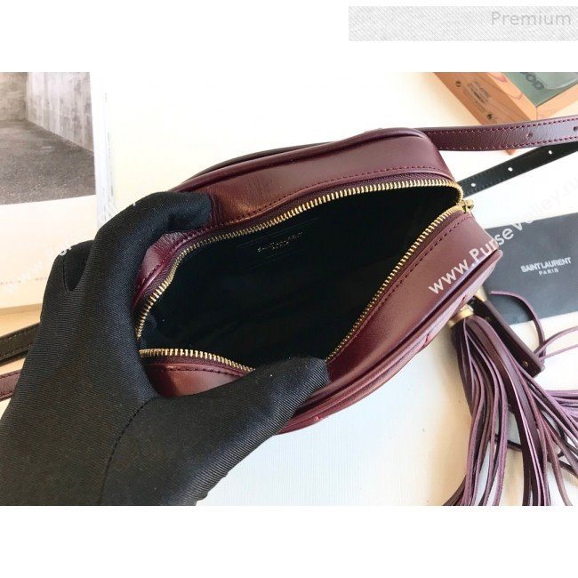 Saint Laurent Lou Belt Bag in Matelasse Leather 534817 Burgundy 2019 (KTS-9081503)