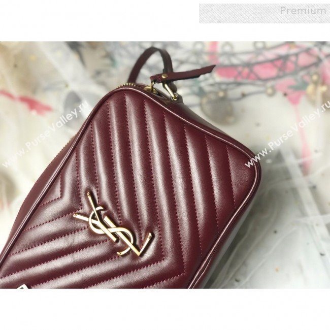 Saint Laurent Lou Camera Shoulder Bag in Quilted Leather 520534 Burgundy 2018 (KTS-9081507)