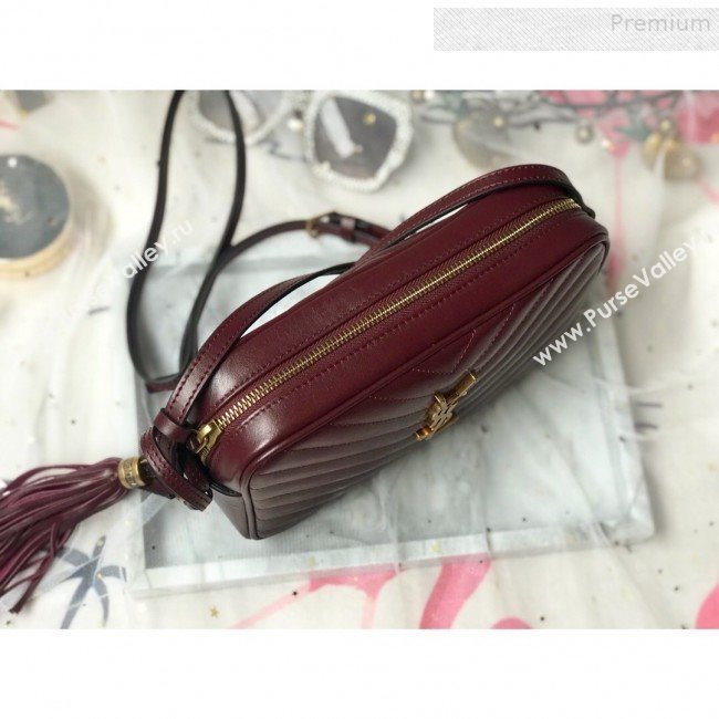Saint Laurent Lou Camera Shoulder Bag in Quilted Leather 520534 Burgundy 2018 (KTS-9081507)