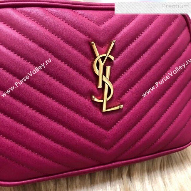 Saint Laurent Lou Camera Shoulder Bag in Quilted Leather 520534 Hot Pink 2018 (KTS-9081508)