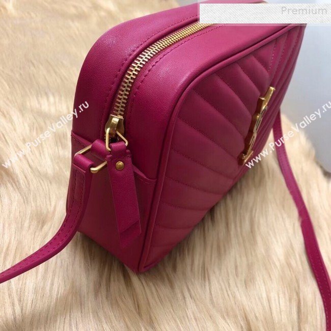 Saint Laurent Lou Camera Shoulder Bag in Quilted Leather 520534 Hot Pink 2018 (KTS-9081508)