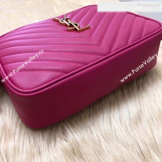 Saint Laurent Lou Camera Shoulder Bag in Quilted Leather 520534 Hot Pink 2018 (KTS-9081508)