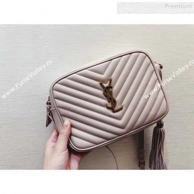 Saint Laurent Lou Camera Shoulder Bag in Quilted Leather 520534 Nude 2018 (KTS-9081509)