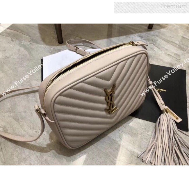Saint Laurent Lou Camera Shoulder Bag in Quilted Leather 520534 Nude 2018 (KTS-9081509)