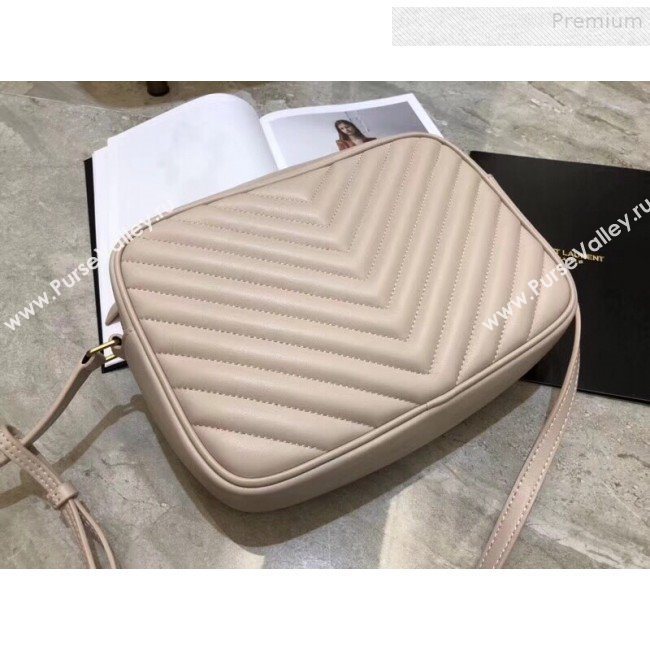 Saint Laurent Lou Camera Shoulder Bag in Quilted Leather 520534 Nude 2018 (KTS-9081509)