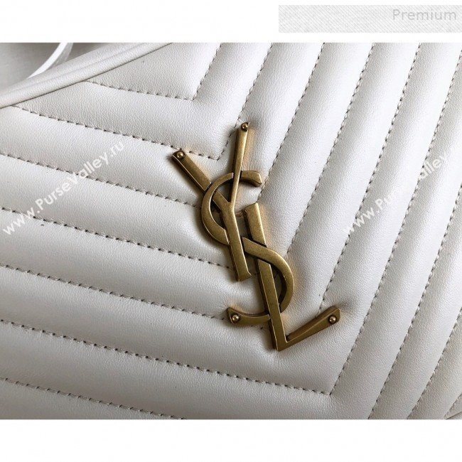 Saint Laurent Lou Camera Shoulder Bag in Quilted Leather 520534 White 2018 (KTS-9081510)