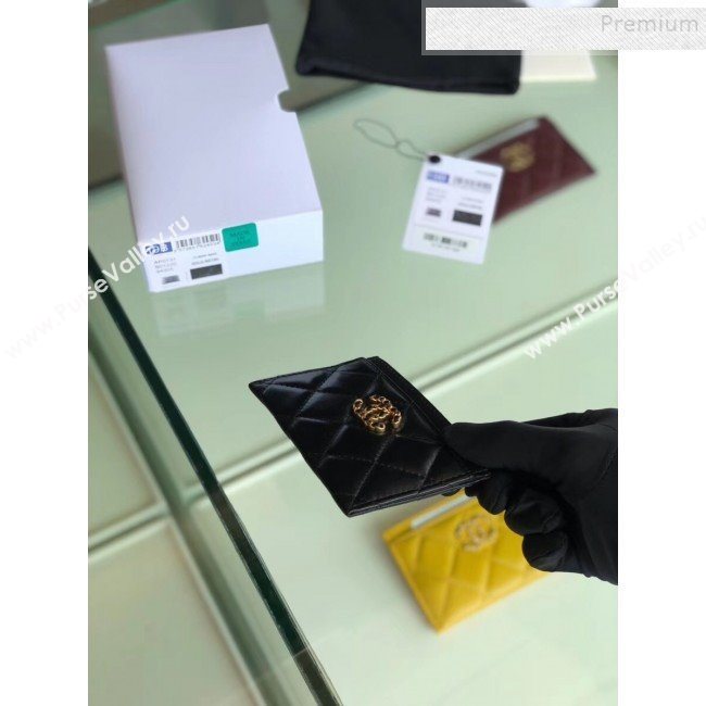 Chanel Quilted Lambskin Chain CC Card Holder AP0731 Black 2019 (SHANS-9101851)