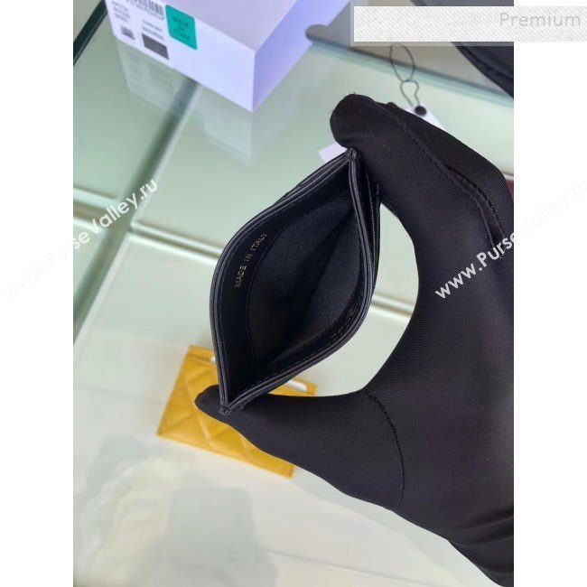 Chanel Quilted Lambskin Chain CC Card Holder AP0731 Black 2019 (SHANS-9101851)