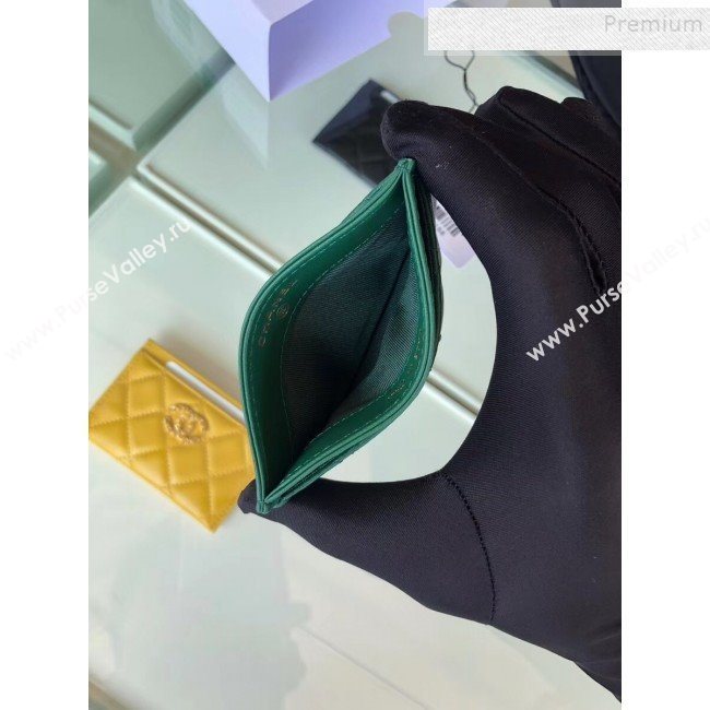 Chanel Quilted Lambskin Chain CC Card Holder AP0731 Green 2019 (SHANS-9101852)