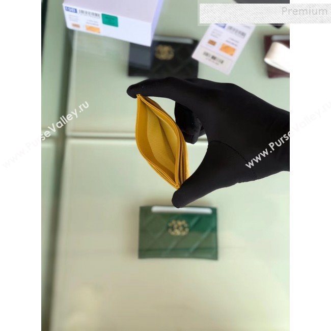 Chanel Quilted Lambskin Chain CC Card Holder AP0731 Yellow 2019 (SHANS-9101853)