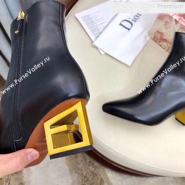 Givenchy Calfskin G Mid-Heel Short Boots Black/Gold 2019 (2-9102330)
