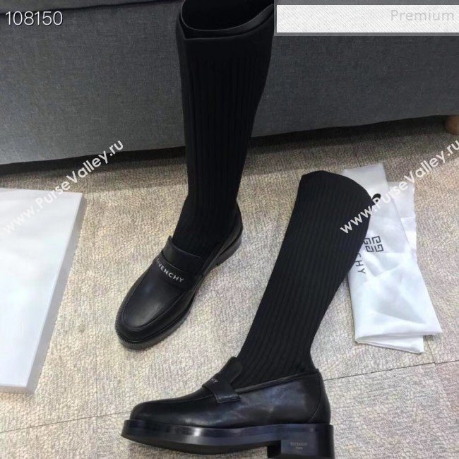 Givenchy Calfskin and Stretch Fabric High Boots Black 2019 (ZM-9102331)