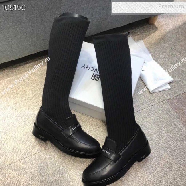 Givenchy Calfskin and Stretch Fabric High Boots Black 2019 (ZM-9102331)