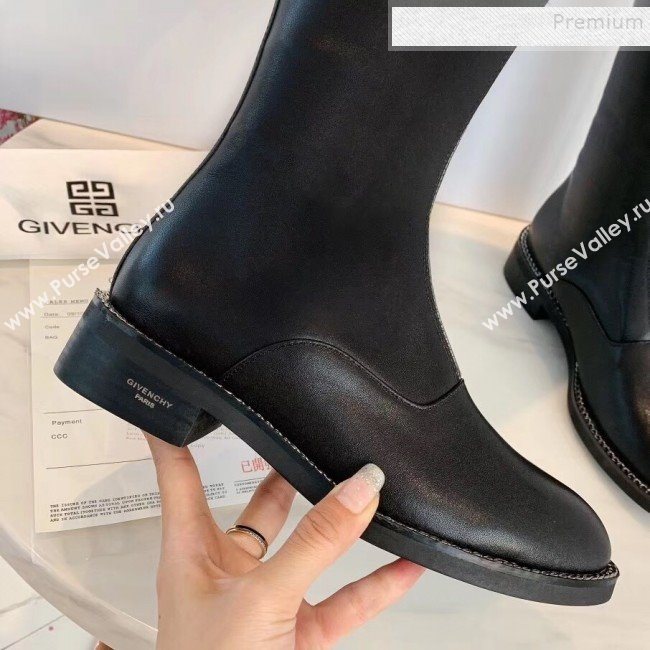 Givenchy Calfskin Front Zip Flat High Boots Black 2019 (MD-9102332)