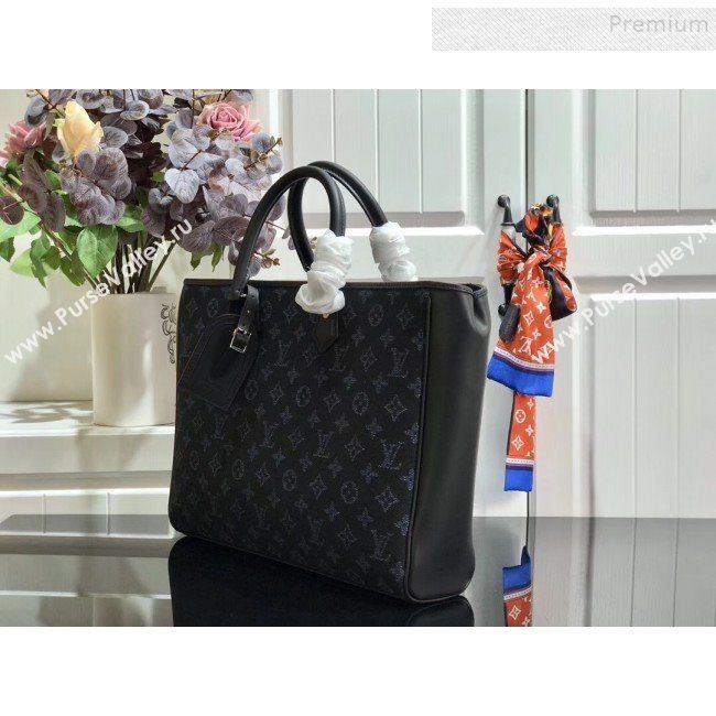 Louis Vuitton Mens Grand Sac Monogram Embroidered Tote M55185 Blue 2019 (HAIT-9101429)