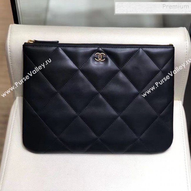 Chanel Quilted Lambskin 19 Pouch A86088 Black 2019 (SMJD-9101415)