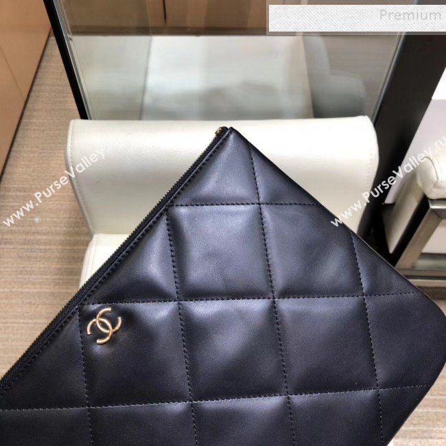 Chanel Quilted Lambskin 19 Pouch A86088 Black 2019 (SMJD-9101415)