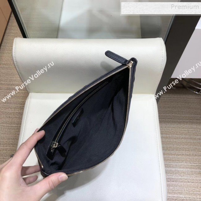 Chanel Quilted Lambskin Chain Trim Pouch AP0638 Black 2019 (SMJD-9101417)
