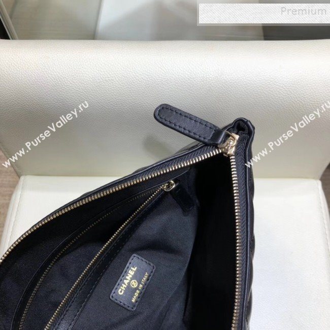 Chanel Quilted Lambskin Chain Trim Pouch AP0638 Black 2019 (SMJD-9101417)