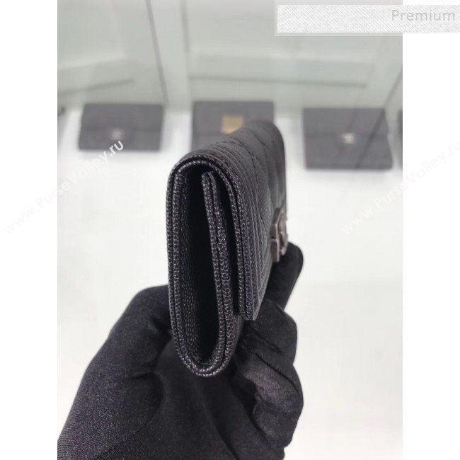 Chanel Grained Leather Small Flap Boy Wallet A80603 Black 2019 (HOT-9101401)