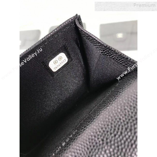 Chanel Grained Leather Small Flap Boy Wallet A80603 Black 2019 (HOT-9101401)