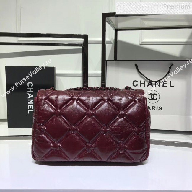 Chanel Quilted Puffer Wax Calfskin Flap Bag Red 2019 (JIYUAN-9101406)