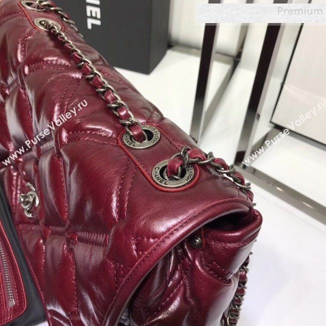 Chanel Quilted Puffer Wax Calfskin Flap Bag Red 2019 (JIYUAN-9101406)