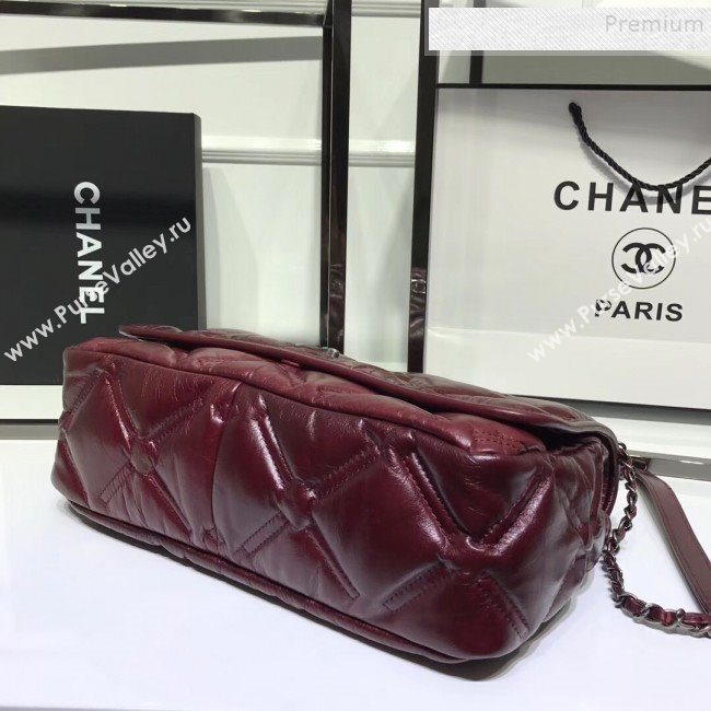 Chanel Quilted Puffer Wax Calfskin Flap Bag Red 2019 (JIYUAN-9101406)