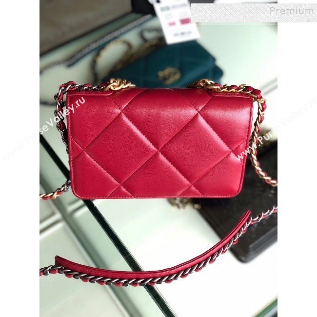 Chanel Quilted 19 Wallet on Chain WOC AP0957 Red 2019 (FM-9101410)