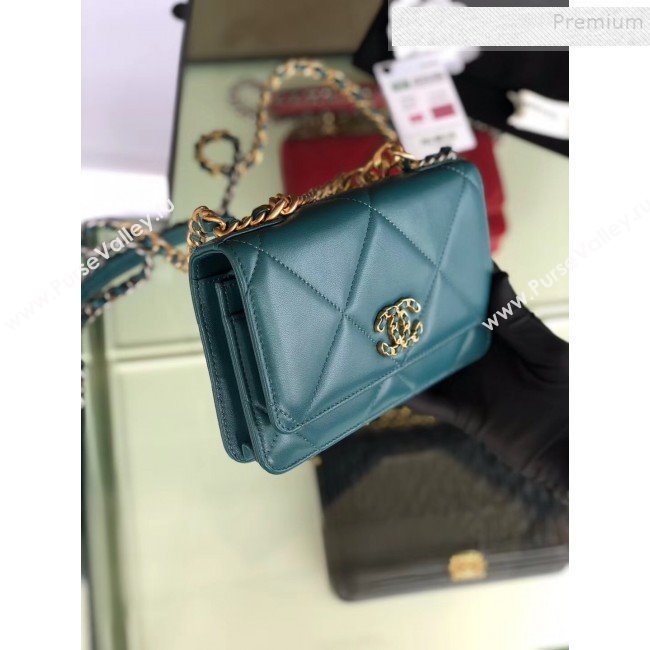 Chanel Quilted 19 Wallet on Chain WOC AP0957 Green 2019 (FM-9101411)