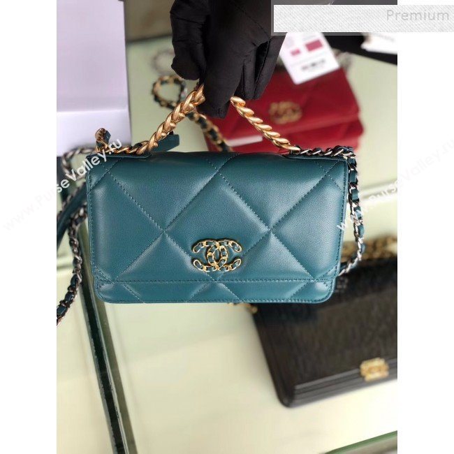 Chanel Quilted 19 Wallet on Chain WOC AP0957 Green 2019 (FM-9101411)