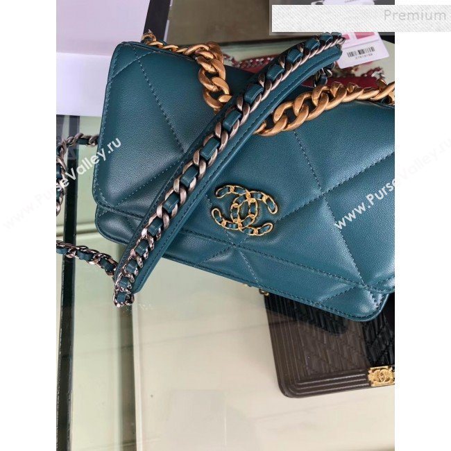 Chanel Quilted 19 Wallet on Chain WOC AP0957 Green 2019 (FM-9101411)